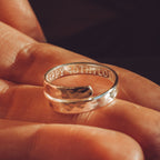 40th Birthday Personalised Sterling Silver Adjustable Wrap Ring